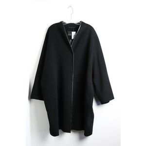 Marina Rinaldi Black Wool Coat high quality designer 22 plus size oversized loos